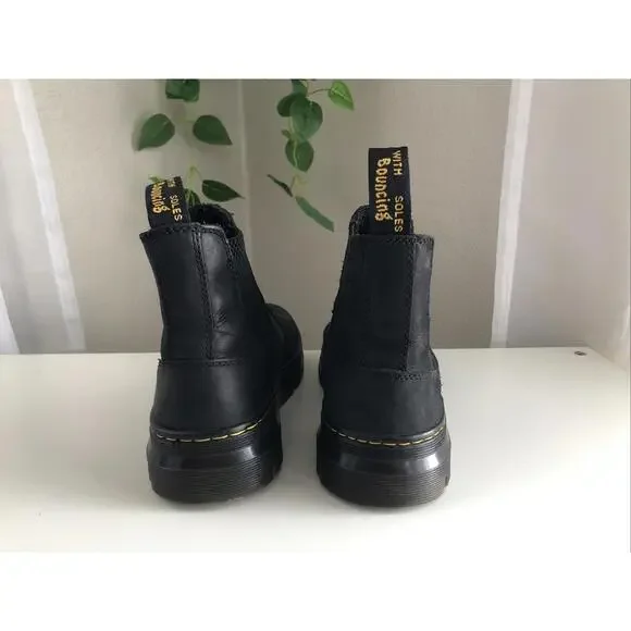 Dr Martens Chelsea Boots Womens Size 8 Embury Black Wyoming Leather Casual P9 - Picture 6 of 8